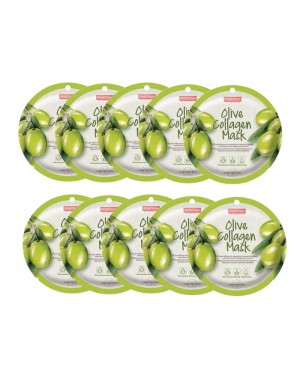 PUREDERM – Circle Mask – Olive Collagen – 10pcs Set